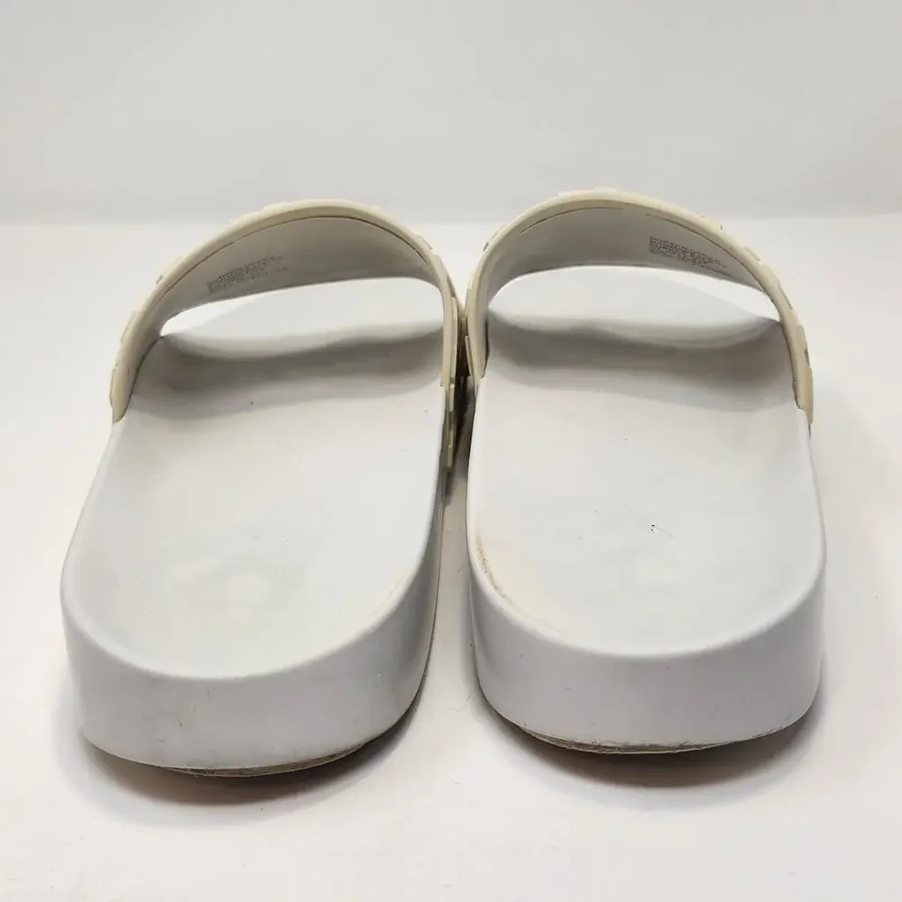 Tory Sport White Cream Embossed Logo Slide Women Size 9M Tory Burch Casual Shoe - Picture 6 of 8